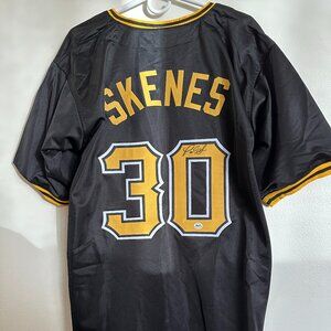 PAUL SKENES SIGNED PITTSBURGH PIRATES CUSTOM AUTOGRAPHED JERSEY W/COA - L  775A